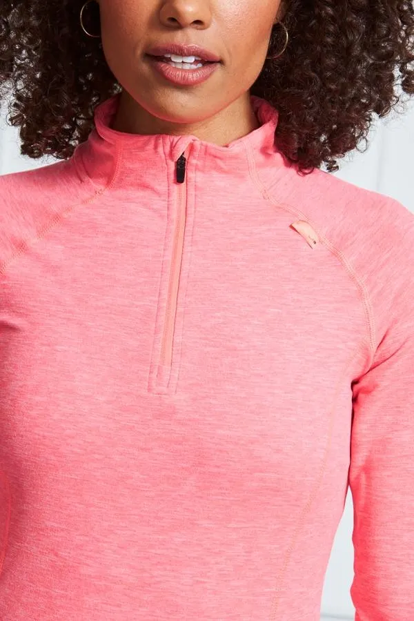 Sosandar Activewear Women Hot Pink Elite Quarter Zip Mid Layer Top