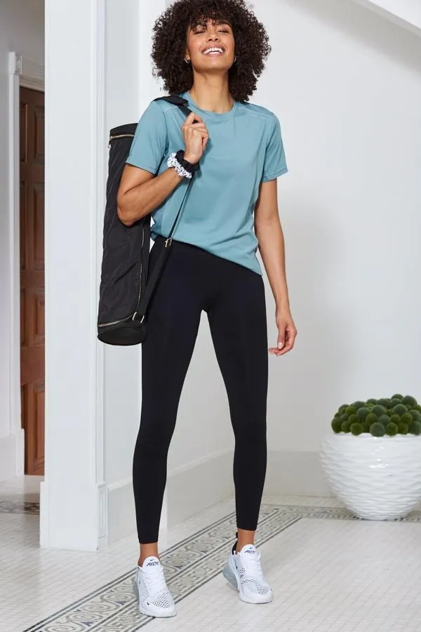 Sosandar Activewear Women Mint Blue Breathable Activewear T Shirt Blue