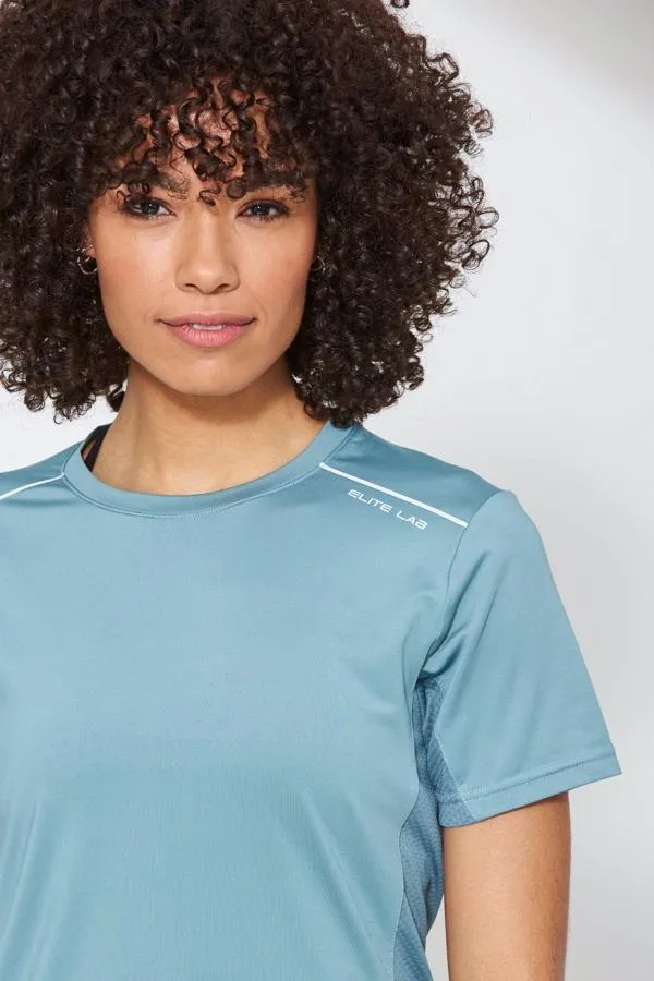 Sosandar Activewear Women Mint Blue Breathable Activewear T Shirt Blue