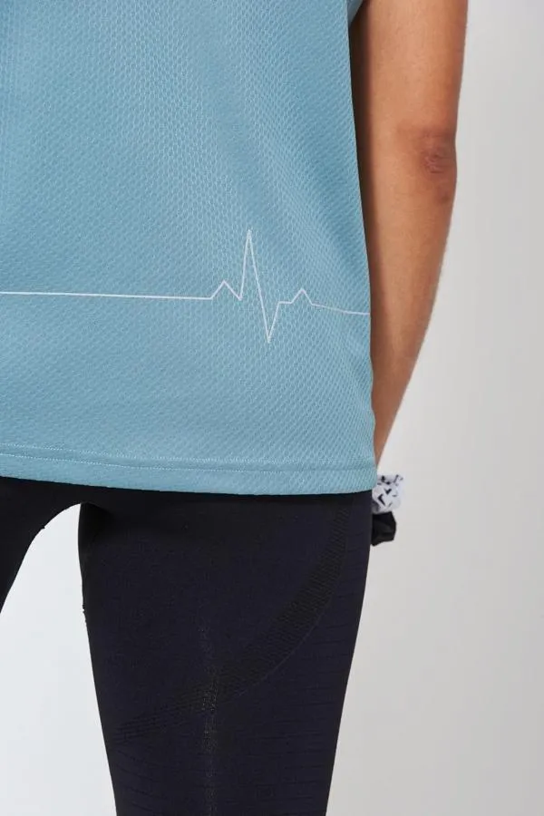 Sosandar Activewear Women Mint Blue Breathable Activewear T Shirt Blue