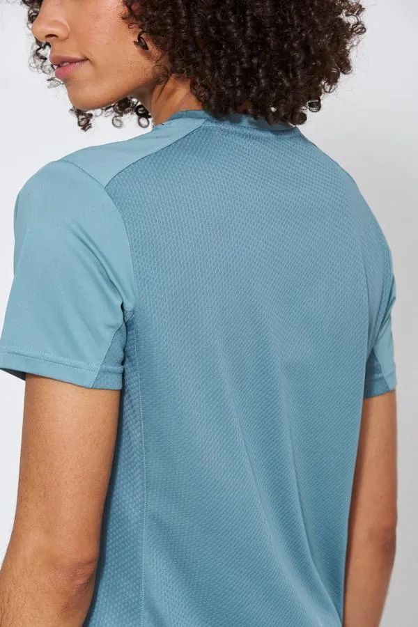 Sosandar Activewear Women Mint Blue Breathable Activewear T Shirt Blue