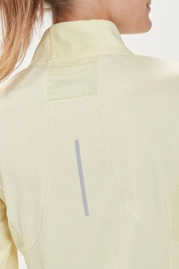 Sosandar Activewear Women Soft Yellow Quarter Zip Breathable Mid Layer Top Sosandar Activewear Women Soft Yellow Quarter Zip Breathable Mid Layer Top