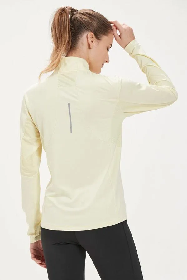 Sosandar Activewear Women Soft Yellow Quarter Zip Breathable Mid Layer Top Sosandar Activewear Women Soft Yellow Quarter Zip Breathable Mid Layer Top