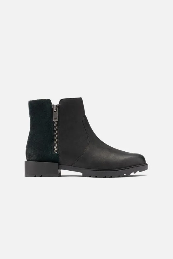 Sosandar Boots Women Sorel Black Leather and Suede Detail Ankle Boot Black