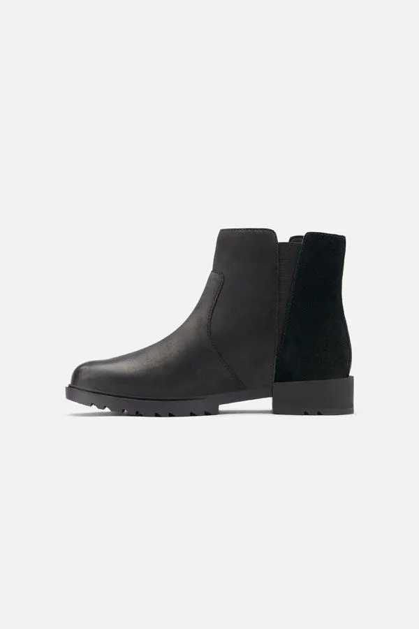 Sosandar Boots Women Sorel Black Leather and Suede Detail Ankle Boot Black
