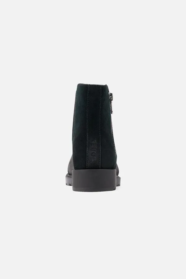 Sosandar Boots Women Sorel Black Leather and Suede Detail Ankle Boot Black