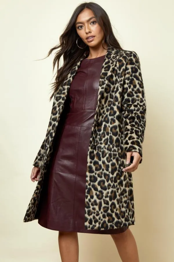 Sosandar Dresses Women Burgundy Leather Panelled Shift Dress Burgundy