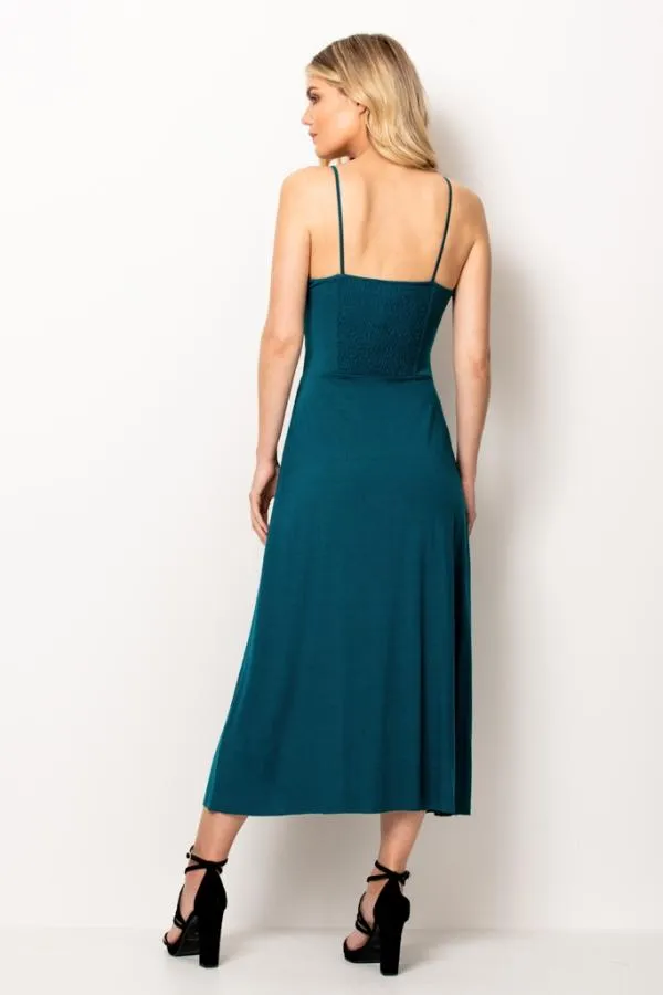 Sosandar Dresses Women Green Split Detail Maxi Dress Green