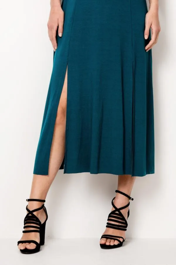 Sosandar Dresses Women Green Split Detail Maxi Dress Green