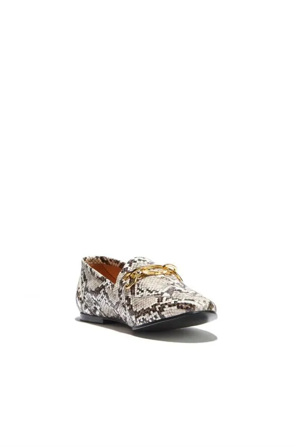 Sosandar Flats Women Saint Snake Leather Loafer