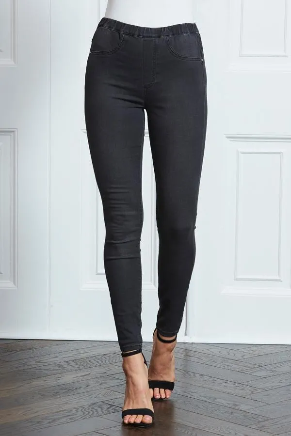 Sosandar Jeans and Jeggings Women Charcoal Grey Perfect Jeggings Charcoal Grey