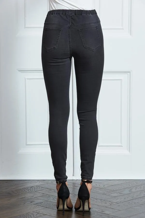 Sosandar Jeans and Jeggings Women Charcoal Grey Perfect Jeggings Charcoal Grey