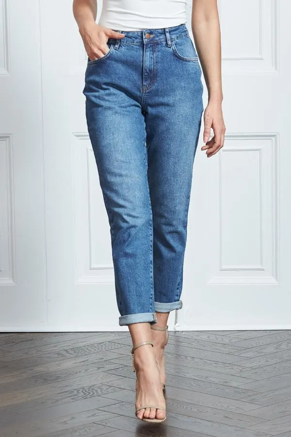 Sosandar Jeans and Jeggings Women Indigo Blue Slim Leg Mom Jeans Indigo Blue
