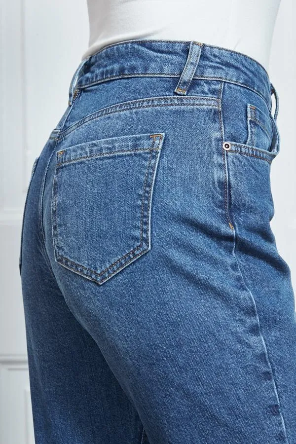 Sosandar Jeans and Jeggings Women Indigo Blue Slim Leg Mom Jeans Indigo Blue