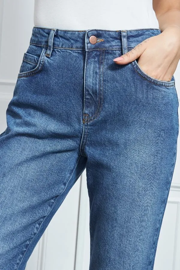Sosandar Jeans and Jeggings Women Indigo Blue Slim Leg Mom Jeans Indigo Blue