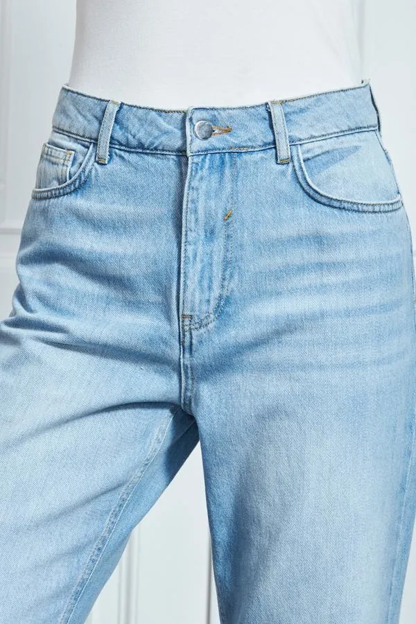 Sosandar Jeans and Jeggings Women Light Wash Denim Girlfriend Jeans Light Wash