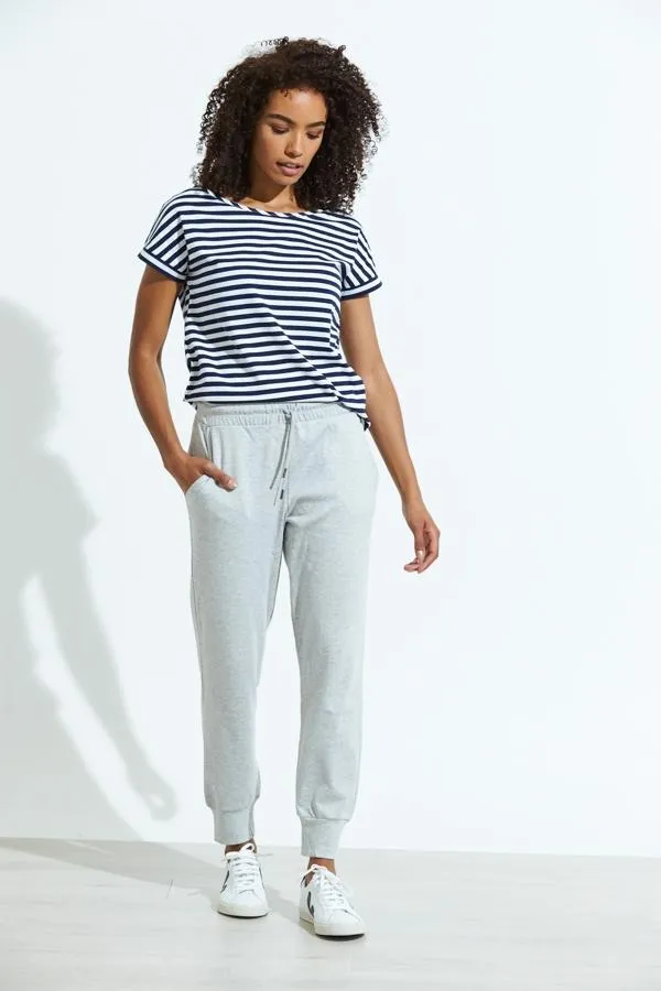 Sosandar Loungewear Women Grey Marl Premium Loungewear Cropped Joggers Grey