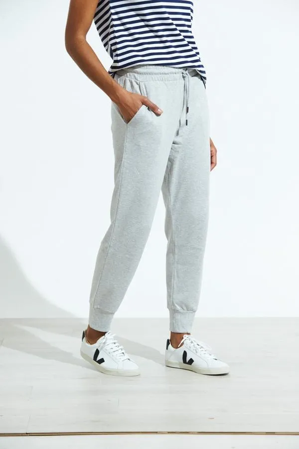 Sosandar Loungewear Women Grey Marl Premium Loungewear Cropped Joggers Grey