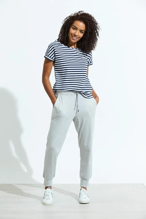 Sosandar Loungewear Women Grey Marl Premium Loungewear Cropped Joggers Grey