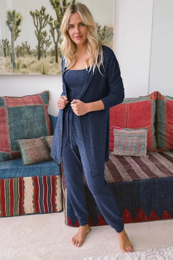 Sosandar Loungewear Women Indigo Super Soft Loungewear Vest Top Indigo