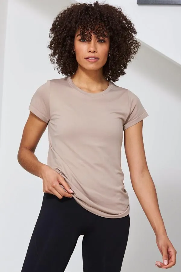Sosandar Loungewear Women Rose Pink Seamless Perfect Athleisure T Shirt Rose Pink