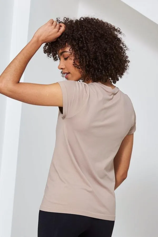 Sosandar Loungewear Women Rose Pink Seamless Perfect Athleisure T Shirt Rose Pink