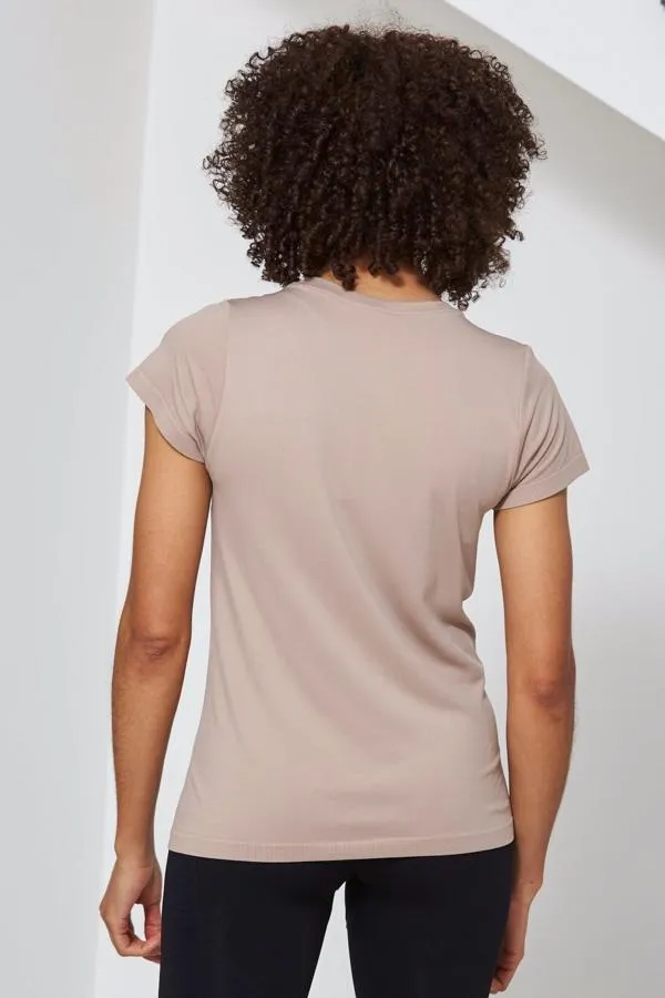 Sosandar Loungewear Women Rose Pink Seamless Perfect Athleisure T Shirt Rose Pink