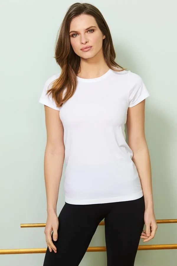 Sosandar Loungewear Women White Seamless Perfect Athleisure T Shirt White
