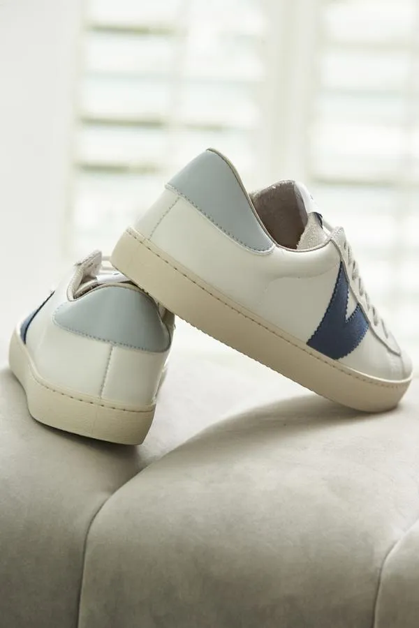 Sosandar Trainers 8211 Superga and Victoria Women Victoria Azul Blue V Detail Leather Trainers Blue