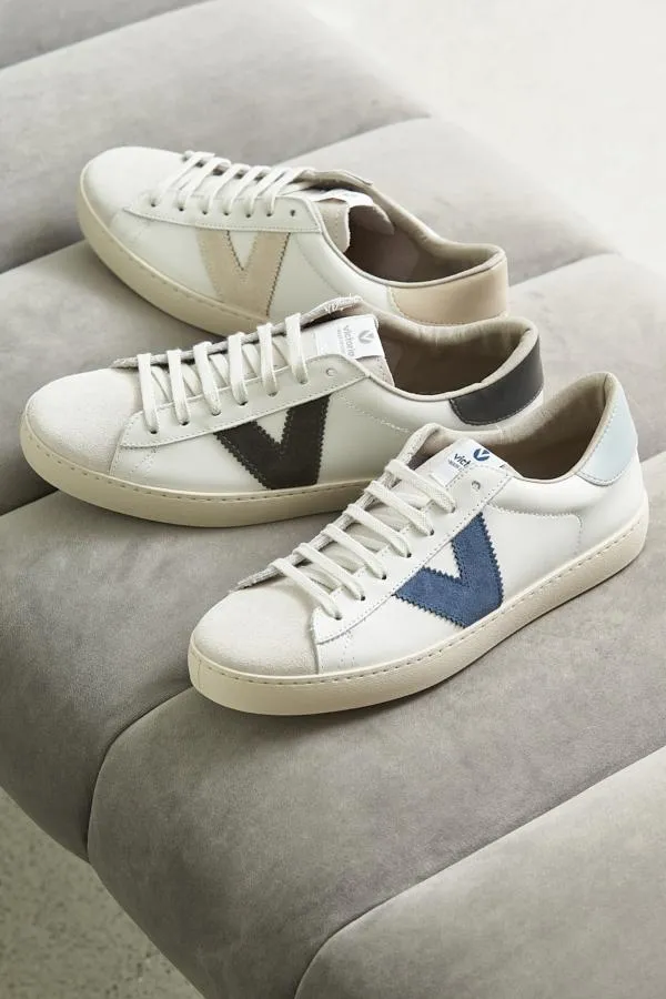 Sosandar Trainers 8211 Superga and Victoria Women Victoria Azul Blue V Detail Leather Trainers Blue
