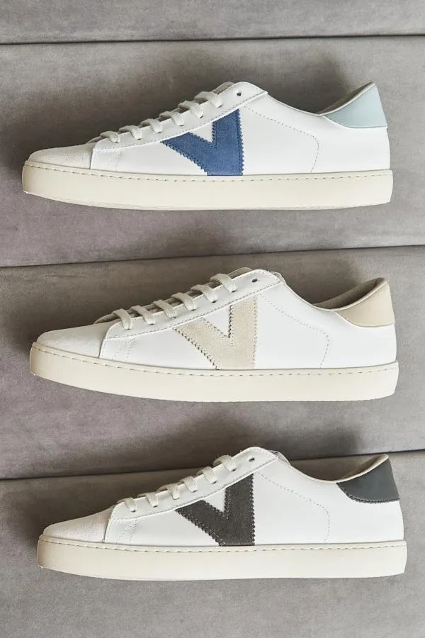 Sosandar Trainers 8211 Superga and Victoria Women Victoria Azul Blue V Detail Leather Trainers Blue