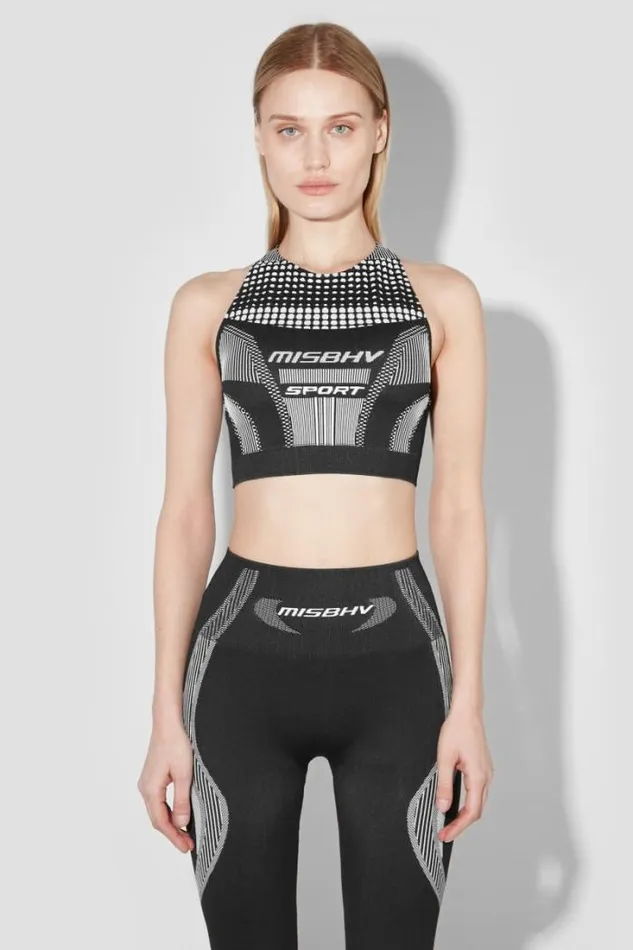 Sport Active Wear Wide Strap Gym Tank Blackwhite Women MISBHV Bras