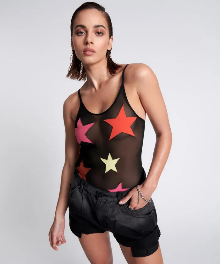 STAR GAZING MESH BODYSUIT Women One Teaspoon Intimates