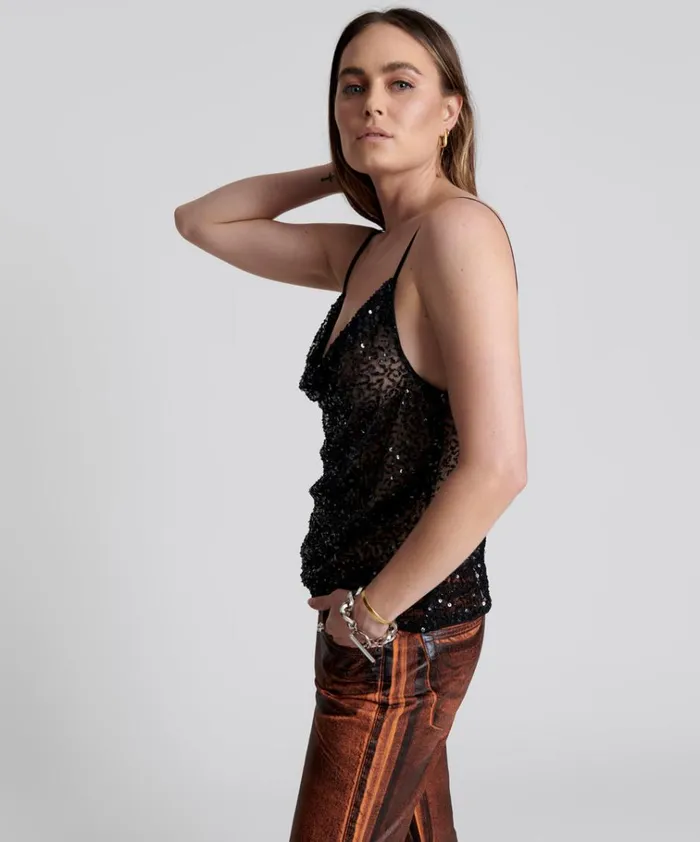 STELLAR HAND BEADED CAMI Women One Teaspoon Tops STELLAR HAND BEADED CAMI Women One Teaspoon Tops