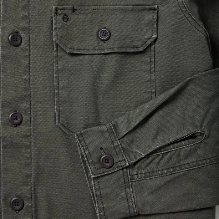 Stretch Canvas JacShirt Green Men Stetson Jackets