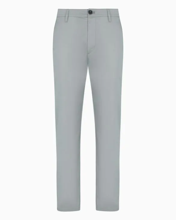 Stretch Cotton Chinos Grey Men Armani Trousers And Shorts