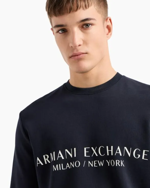 Stretch Fabric Zipup Hoodie Navyblue Men Armani Matching Sets