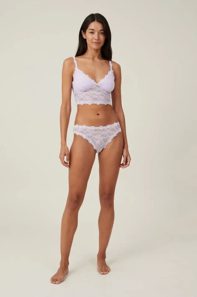 Stretch Lace Longline Bralette Lilac Breeze Women Cotton On Bras