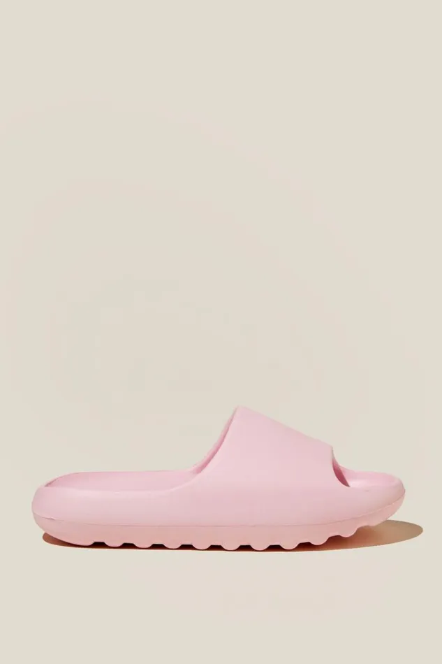 Sunny Beach Slide Blush Pink Girls Cotton On Flats and Sandals