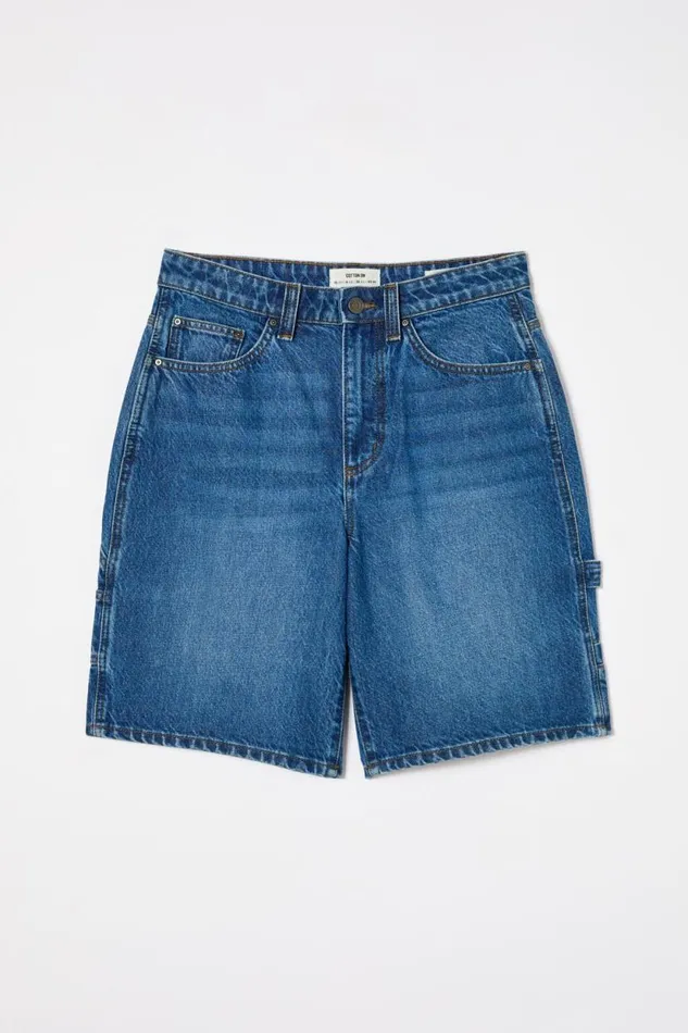 Super Baggy Carpenter Denim Jort King Blue Women Cotton On Shorts