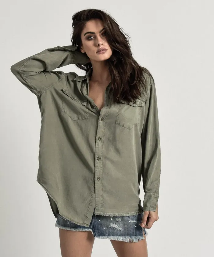 SUPER KHAKI ORGINAL LIBERTY SHIRT Women One Teaspoon Denim Tops SUPER KHAKI ORGINAL LIBERTY SHIRT Women One Teaspoon Denim Tops