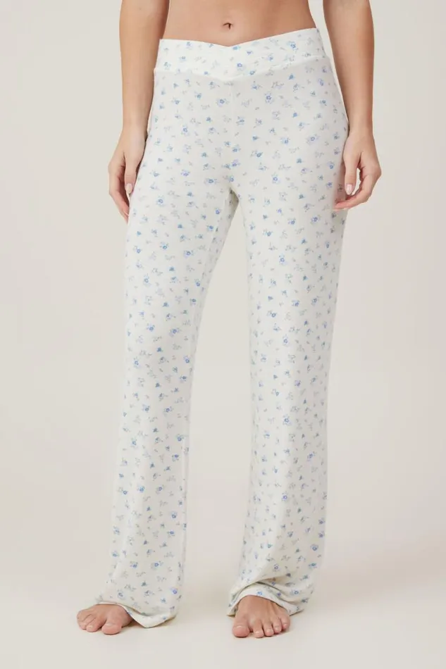 Super Soft V Front Pant Evie Ditsy Blue Women Cotton On Pajamas