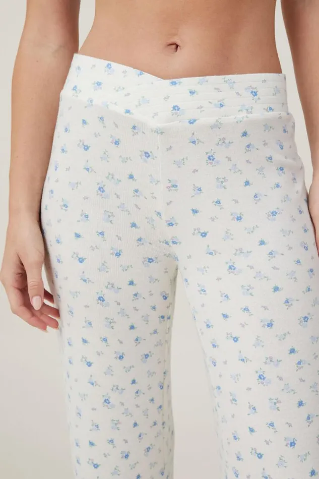 Super Soft V Front Pant Evie Ditsy Blue Women Cotton On Pajamas