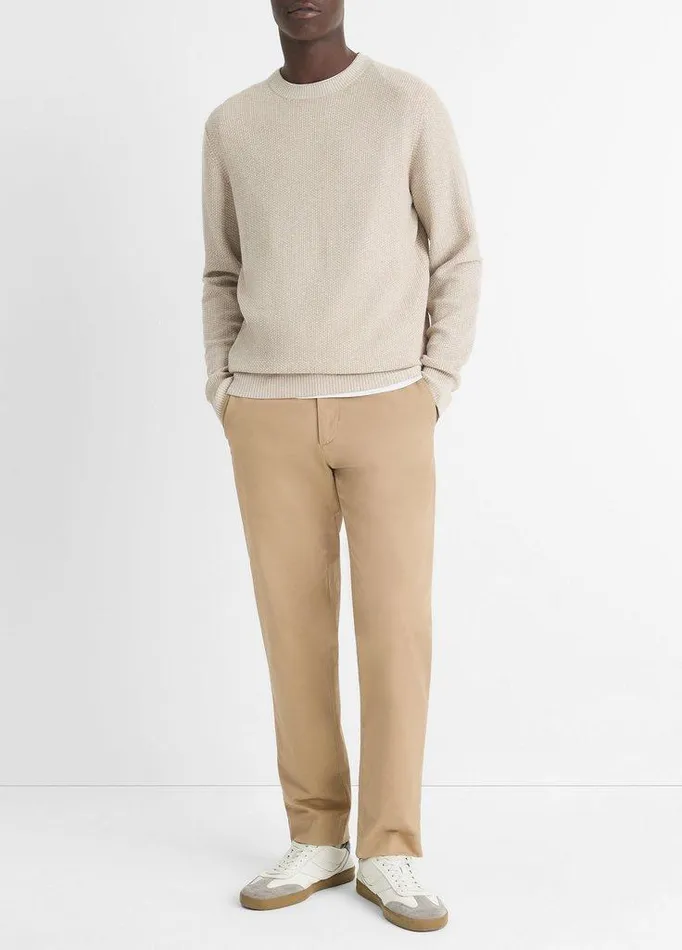Sweaters Men Vince GeoJacquard WoolBlend Crew Neck Sweater British Khakiclassic Cream Sweaters Men Vince GeoJacquard WoolBlend Crew Neck Sweater British Khakiclassic Cream