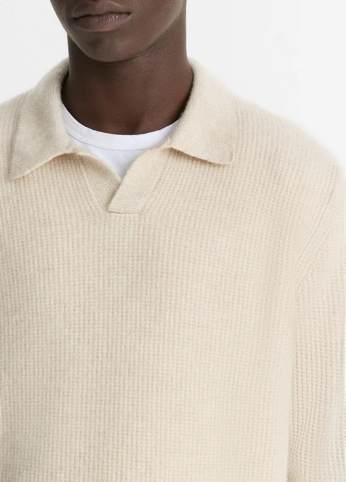 Sweaters Men Vince Plush Cashmere Thermal JohnnyCollar Sweater Heather Runyonbone