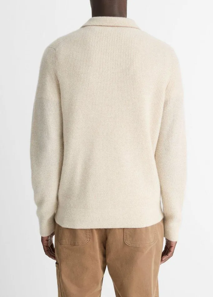 Sweaters Men Vince Plush Cashmere Thermal JohnnyCollar Sweater Heather Runyonbone