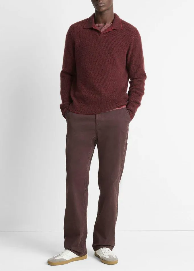 Sweaters Men Vince Plush Cashmere Thermal JohnnyCollar Sweater Vermouthoxblood Sweaters Men Vince Plush Cashmere Thermal JohnnyCollar Sweater Vermouthoxblood