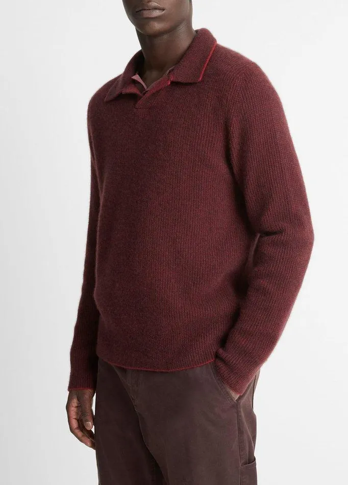 Sweaters Men Vince Plush Cashmere Thermal JohnnyCollar Sweater Vermouthoxblood Sweaters Men Vince Plush Cashmere Thermal JohnnyCollar Sweater Vermouthoxblood