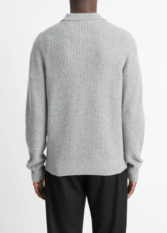 Sweaters Men Vince Shaker WoolCashmere QuarterZip Polo Sweater Heather Grey Sweaters Men Vince Shaker WoolCashmere QuarterZip Polo Sweater Heather Grey