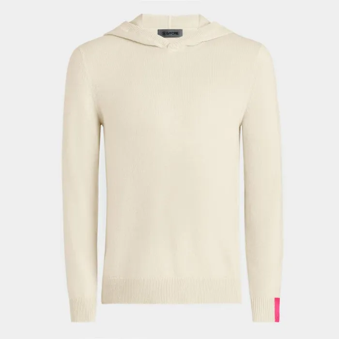 Sweaters MenWomen GFORE WASHABLE CASHMERE HOODED SWEATER Chalk White